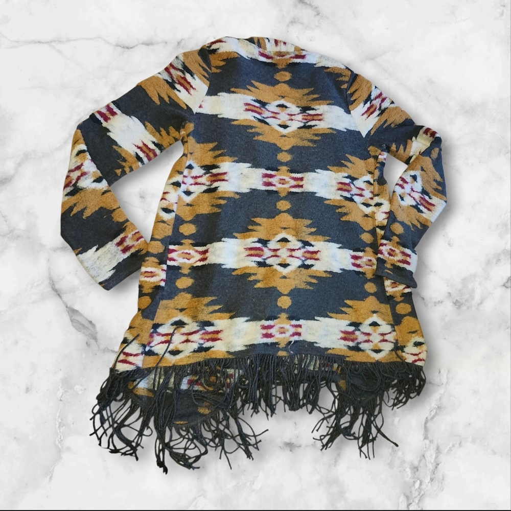 Lucky Brand Aztec Western Fringe Cardigan - Picture 2 of 5